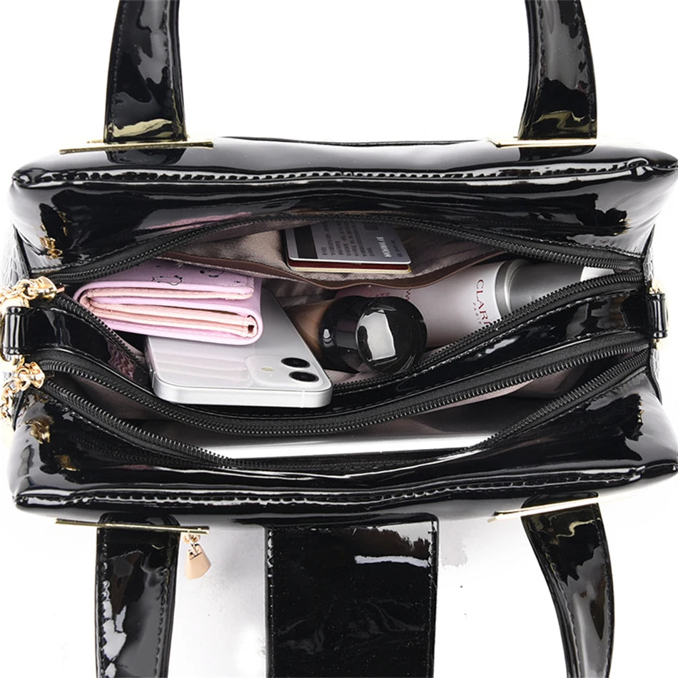 Luxury Designer Crocodile Pattern Ladies Boston Shoulder Bag