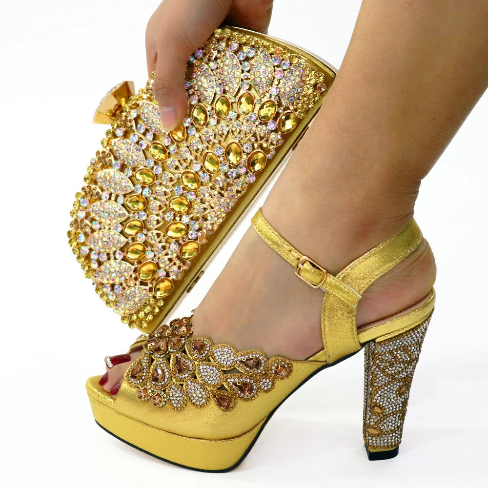 African Shoes And Bag Matching Set