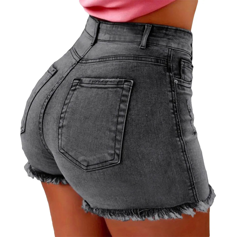 Women's denim shorts Summer Lady Clothing High Waist Denim Shorts
