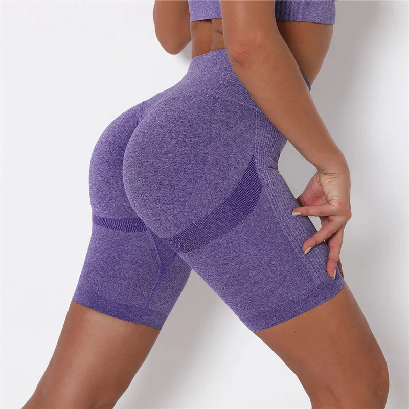 Women Shorts Yoga Gym Seamless High Waist Workout Cycling Sports Clothes