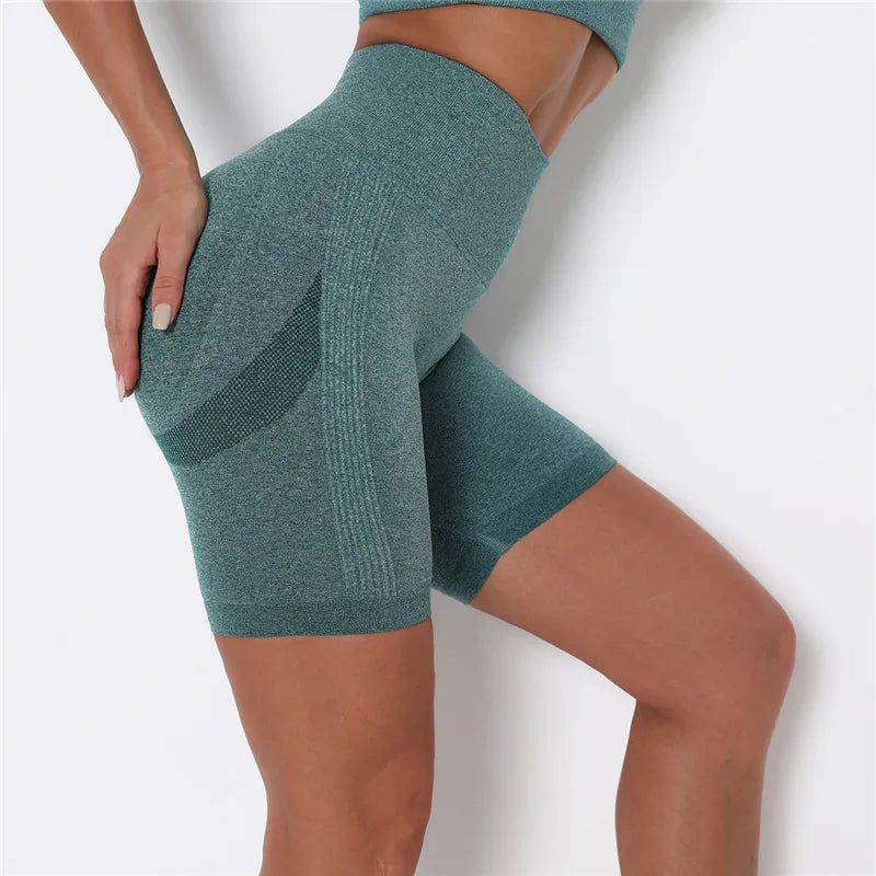 Women Shorts Yoga Gym Seamless High Waist Workout Cycling Sports Clothes