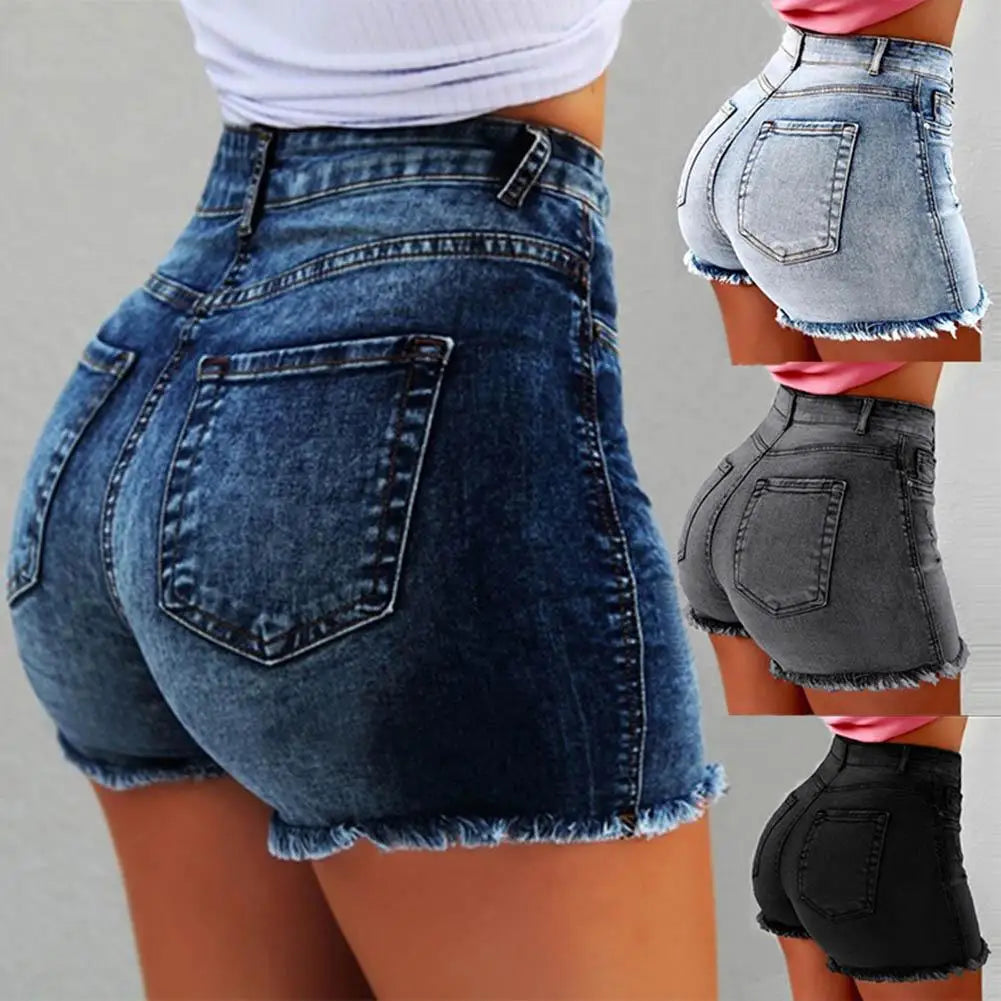 Women's denim shorts Summer Lady Clothing High Waist Denim Shorts