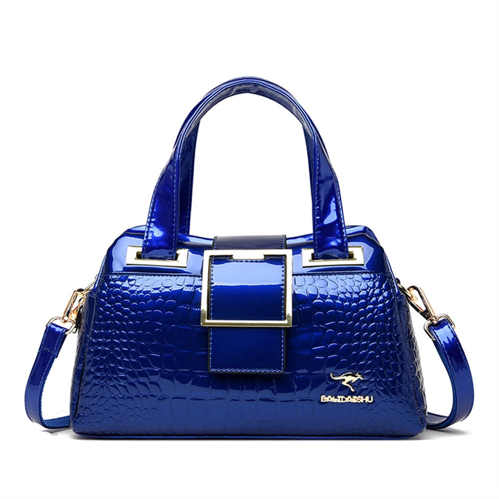 Luxury Designer Crocodile Pattern Ladies Boston Shoulder Bag