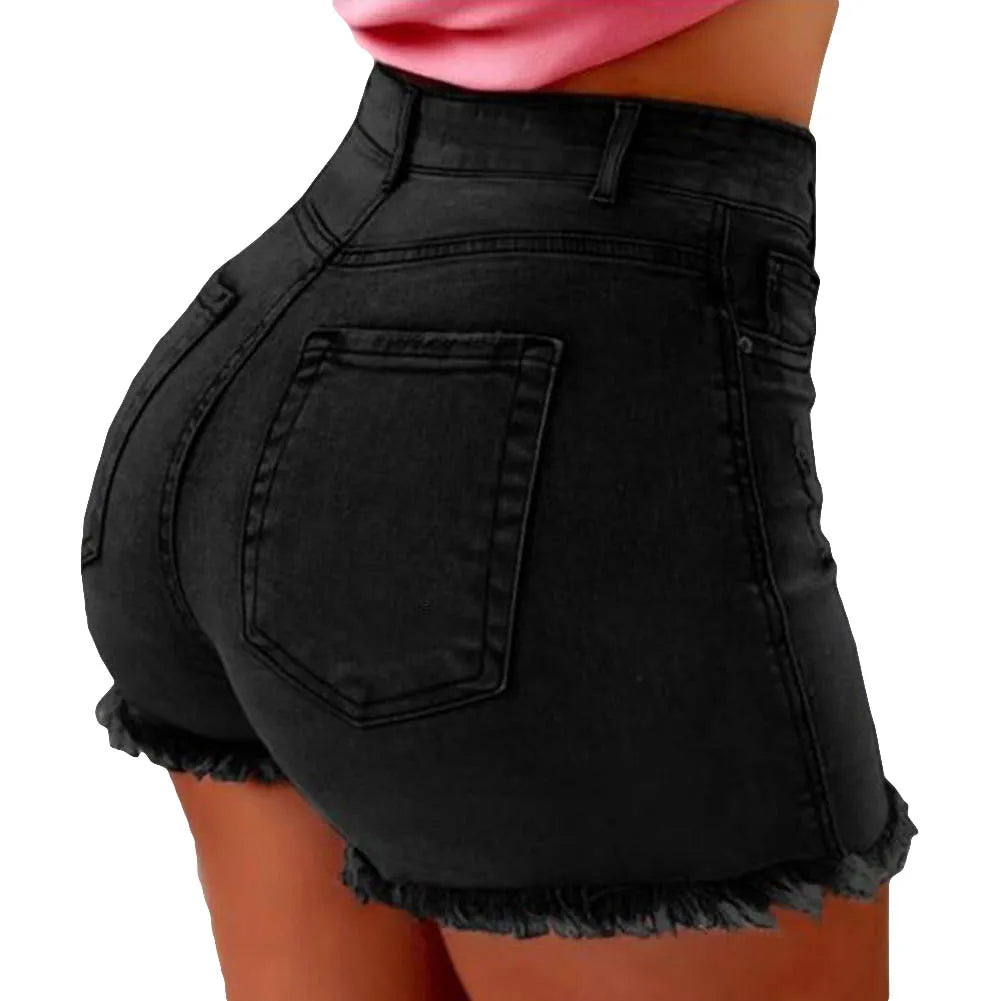 Women's denim shorts Summer Lady Clothing High Waist Denim Shorts