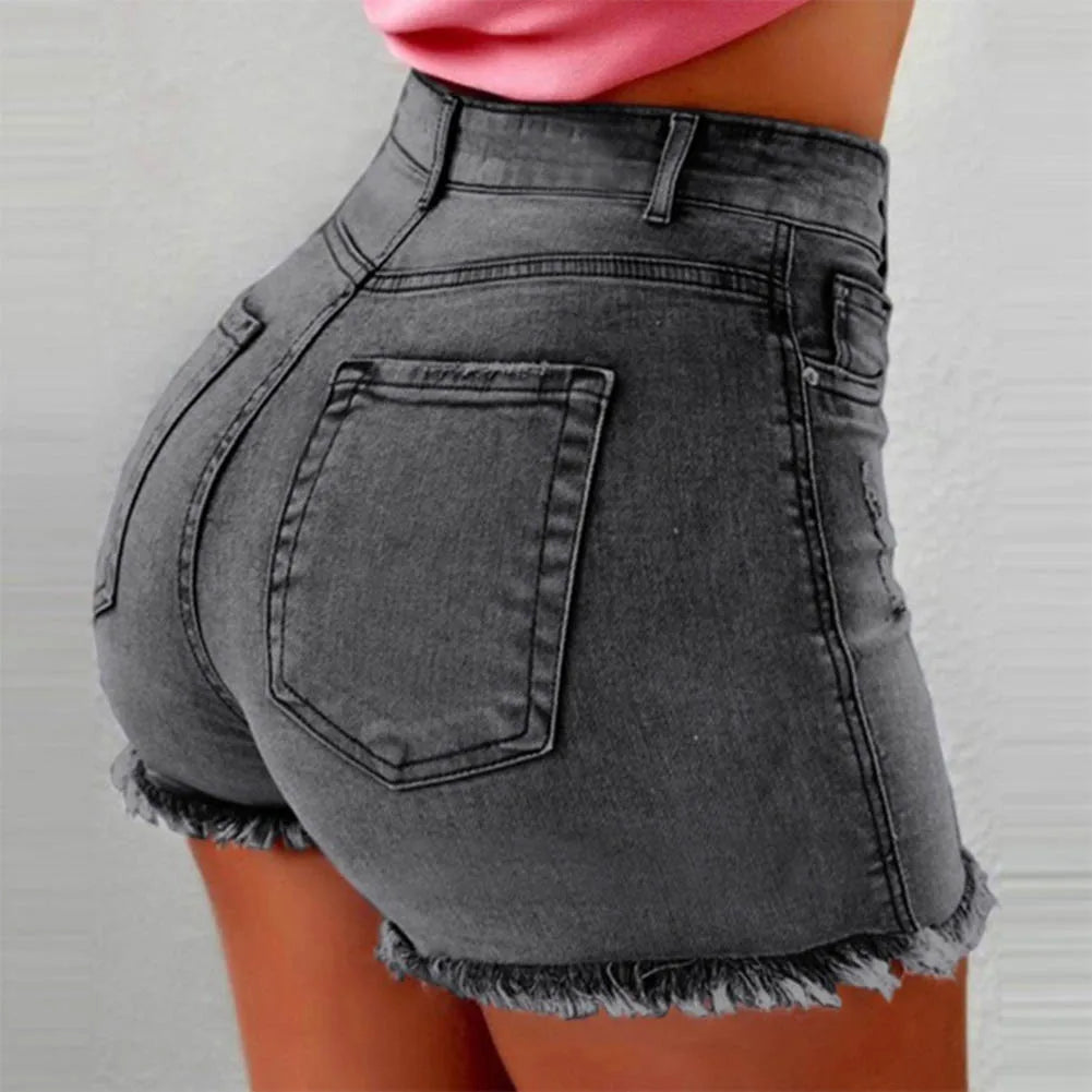 Women's denim shorts Summer Lady Clothing High Waist Denim Shorts