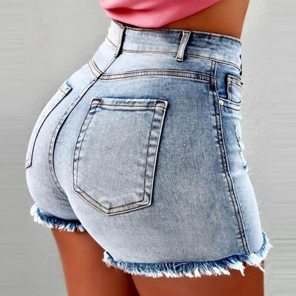 Women's denim shorts Summer Lady Clothing High Waist Denim Shorts
