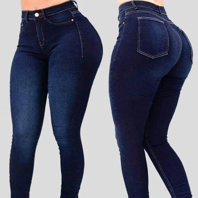 High Waist Stretch Slim Fit Skinny Pants Denim