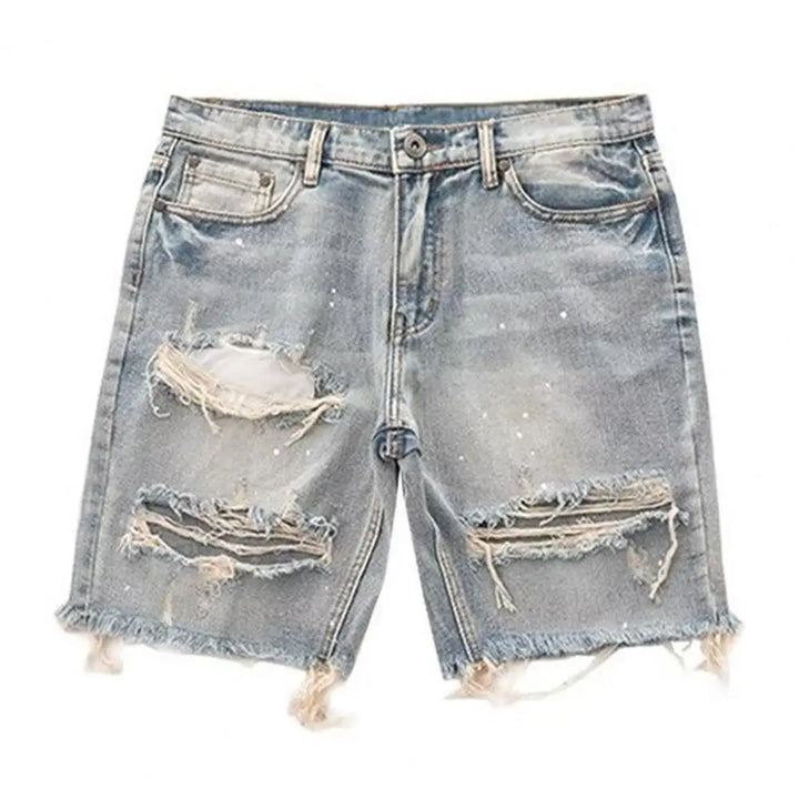 Designer High Street Men Summer Distressed Denim Shorts