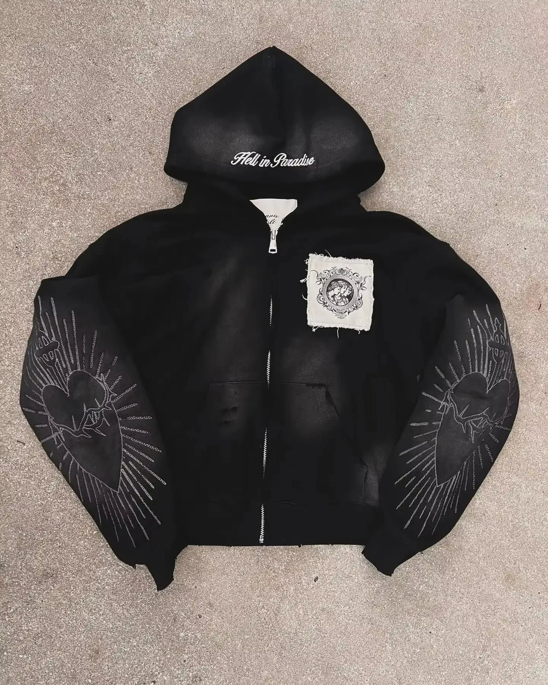 2025 High Street Trend Vintage Hoodie for Casual Loose Sweatshirt