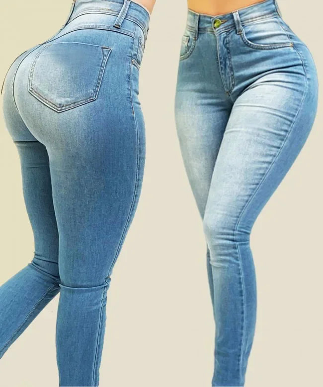 High Waist Stretch Slim Fit Skinny Pants Denim