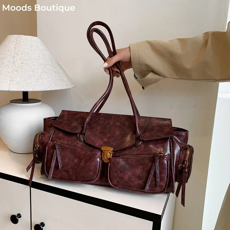 Multi Pockets Large Capacity Satchels 2025 Winter Latest Luxury Handbags