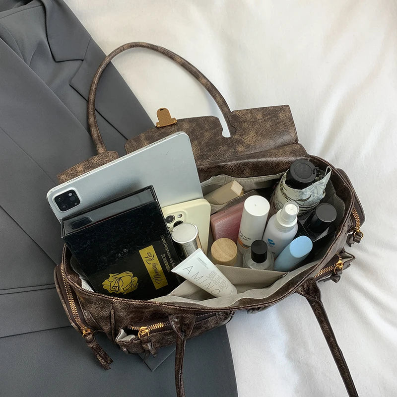 Multi Pockets Large Capacity Satchels 2025 Winter Latest Luxury Handbags