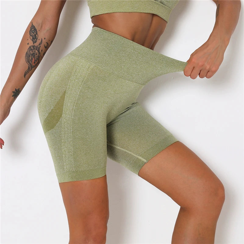 Women Shorts Yoga Gym Seamless High Waist Workout Cycling Sports Clothes