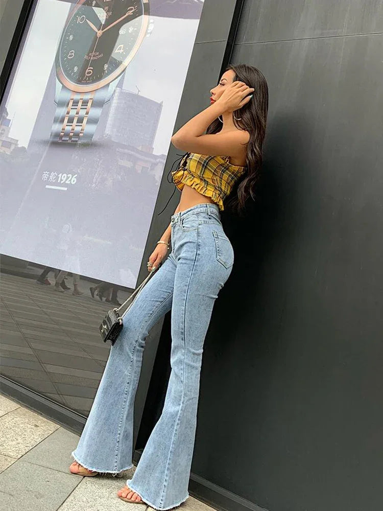 Jeans Women High Waist Fashion Stretch tall and thin Trousers streetwear retro Jeans