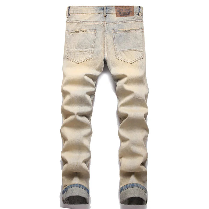 2025 New Men's Punk Designer Jeans Ripped