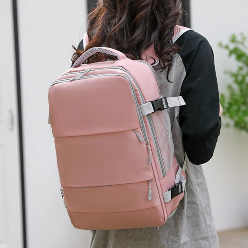 Travel Backpack Waterproof Anti-Theft Casual Bag with Luggage Strap & USB Charging