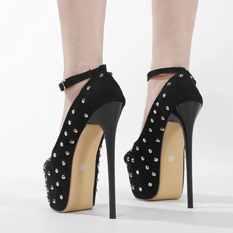 High Heels Party Club Stripper Shoes Fashion Rivet Platform Pumps Women Sandals