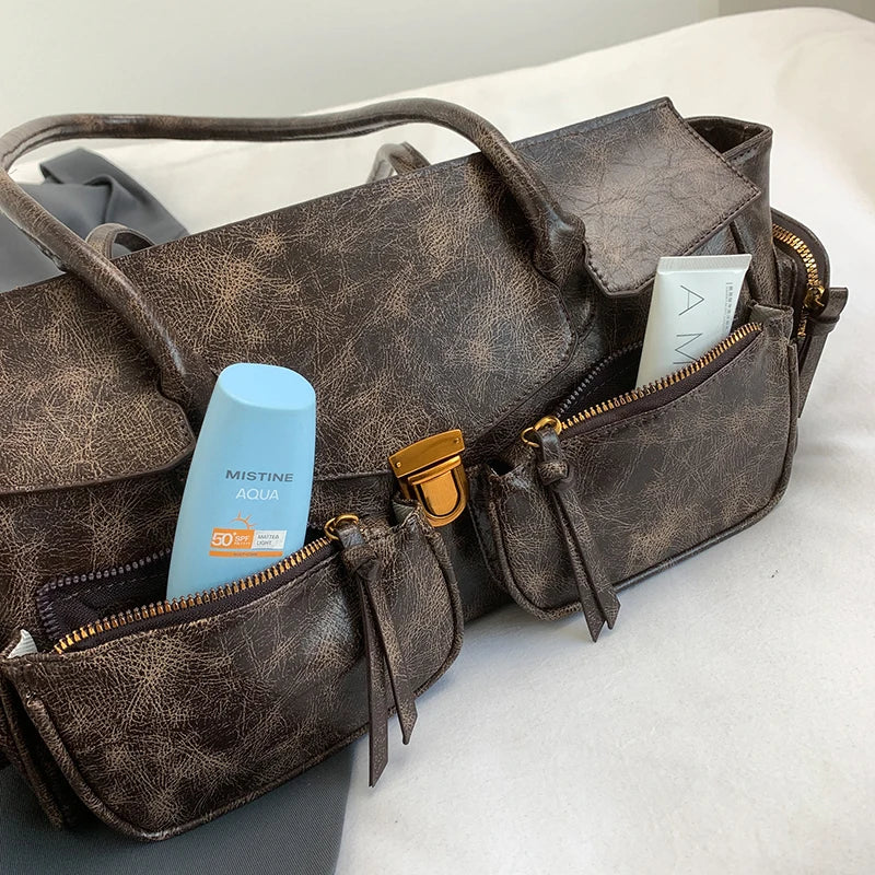 Multi Pockets Large Capacity Satchels 2025 Winter Latest Luxury Handbags