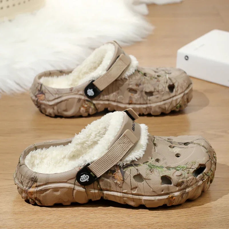 Men Casual Non Slip Plush Fur Clogs for Men