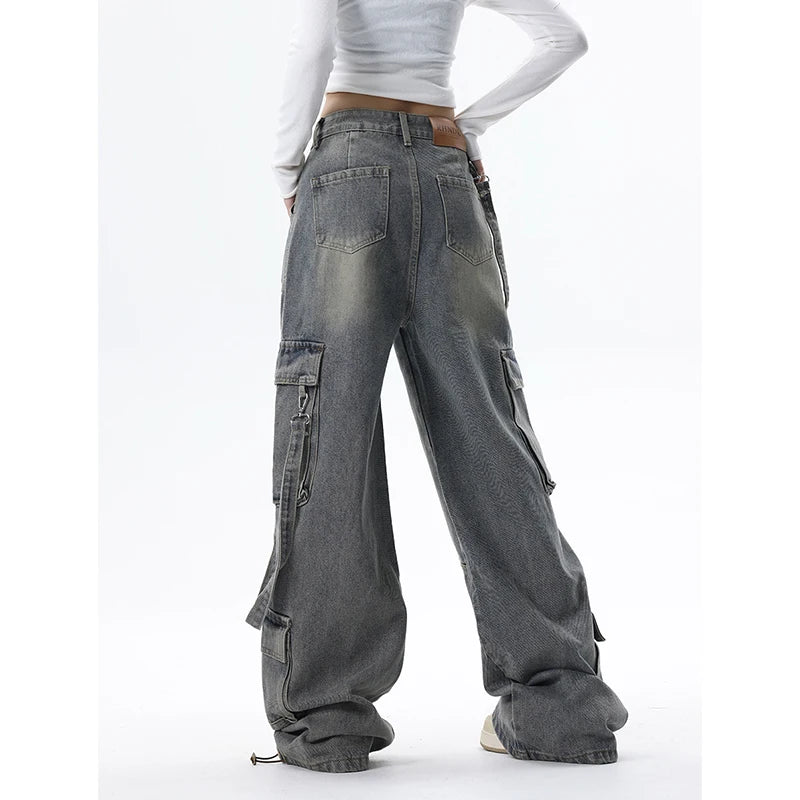 Women Jeans Cargo Pants Streetwear High Waist American Fashion