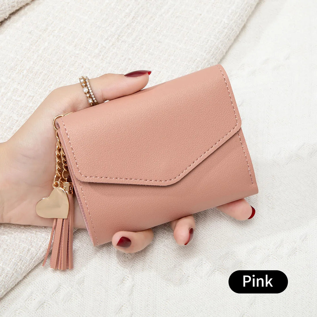 Fashion ultra-thin tri-fold hand-held coin purse minimalist credit card