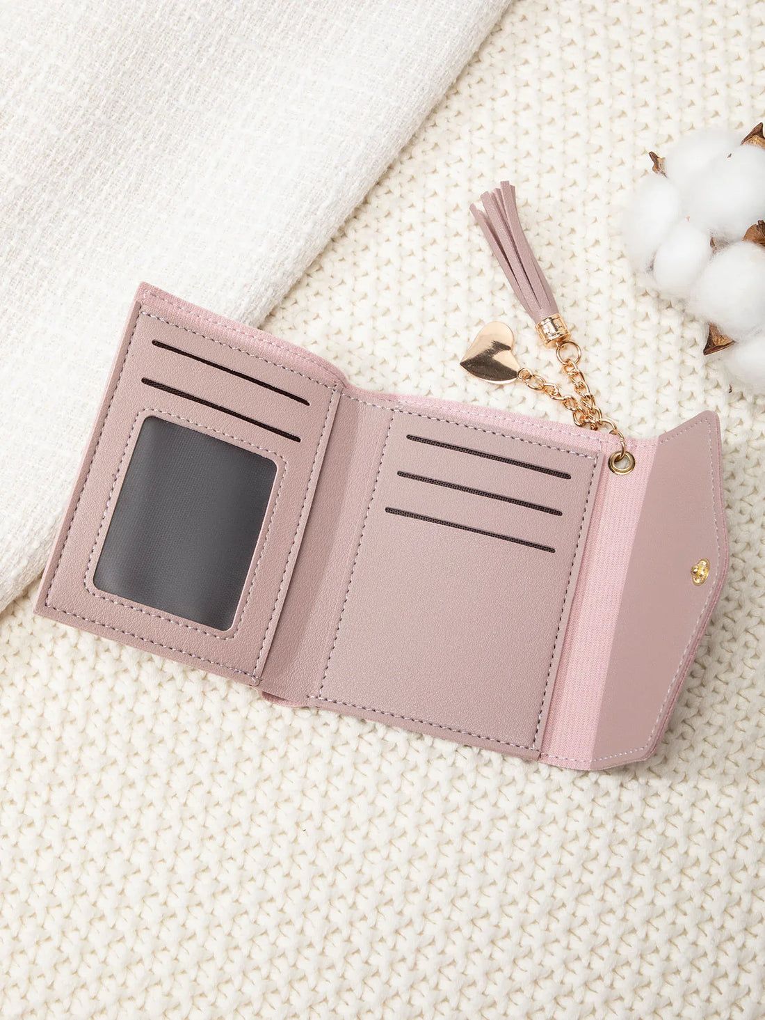 Fashion ultra-thin tri-fold hand-held coin purse minimalist credit card