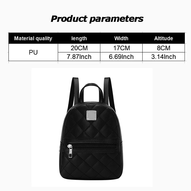 PU Leather Mini Women Backpack Multi Function