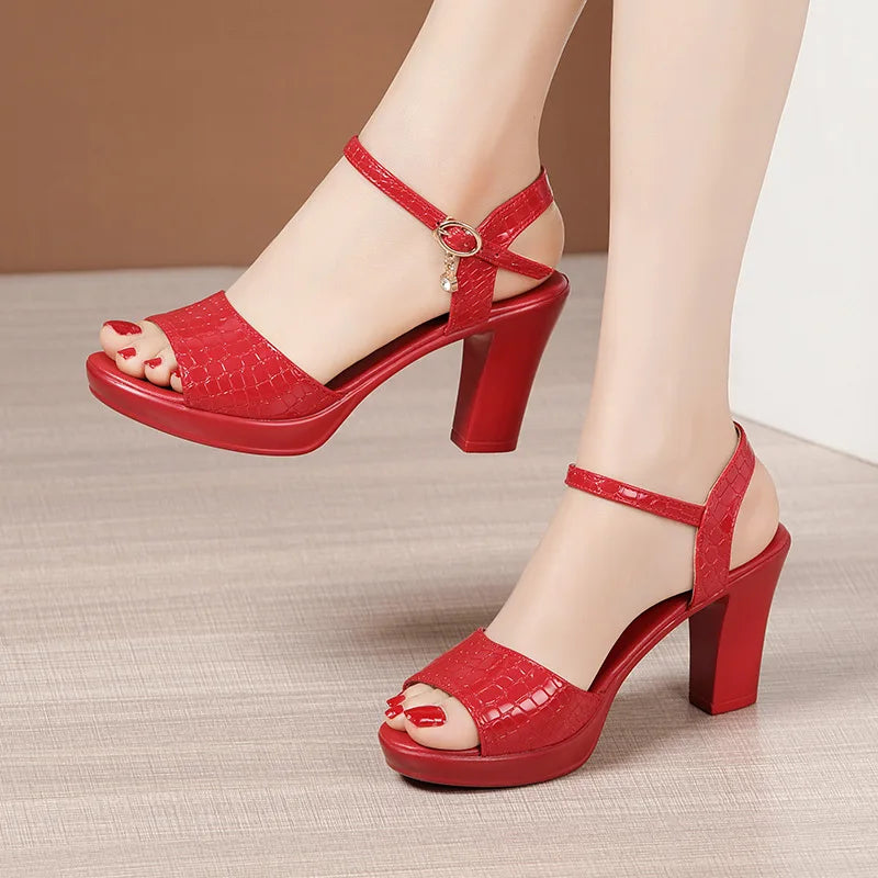 32-43 Sexy Peep Toe Ladies Summer Shoes For Dress Women