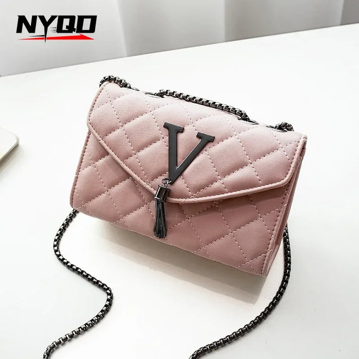 Classic Ladies Diamond Shoulder Crossbody Square Bag Luxury Handbags and Purse