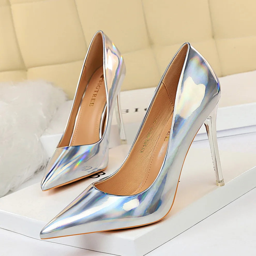 Women Fetish 10.5cm High Heels Pumps Lady Scarpins Office Party Shoes