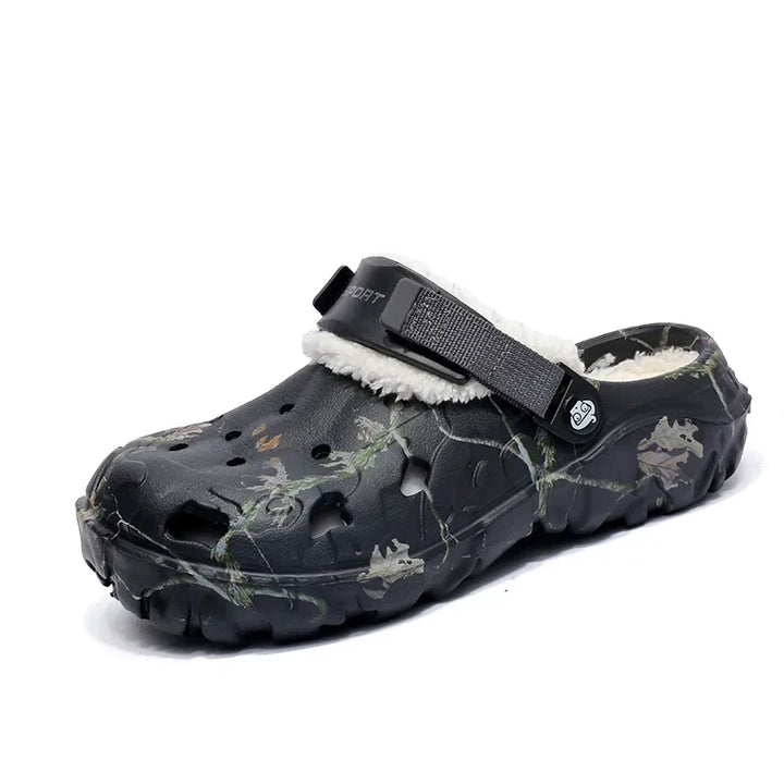 Men Casual Non Slip Plush Fur Clogs for Men