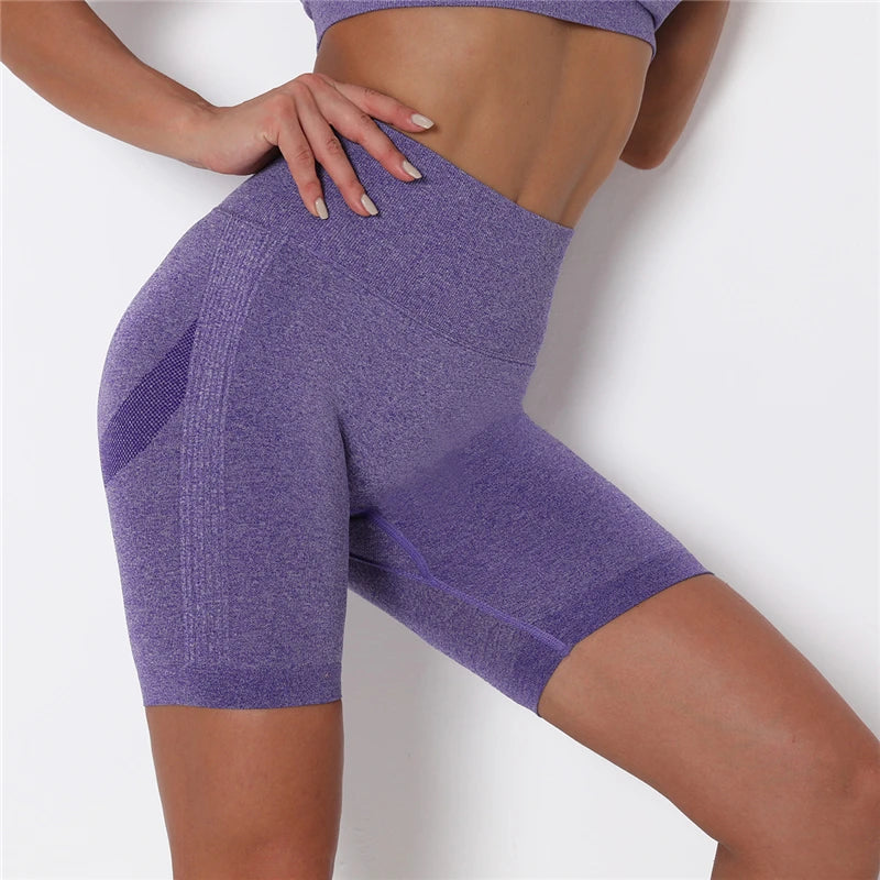 Women Shorts Yoga Gym Seamless High Waist Workout Cycling Sports Clothes