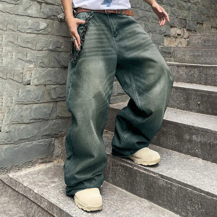 Casual Loose Fit Long Trousers Streetwear Tie Loose Straight Oversize
