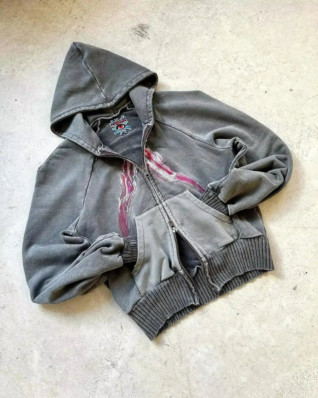 2025 High Street Trend Vintage Hoodie for Casual Loose Sweatshirt