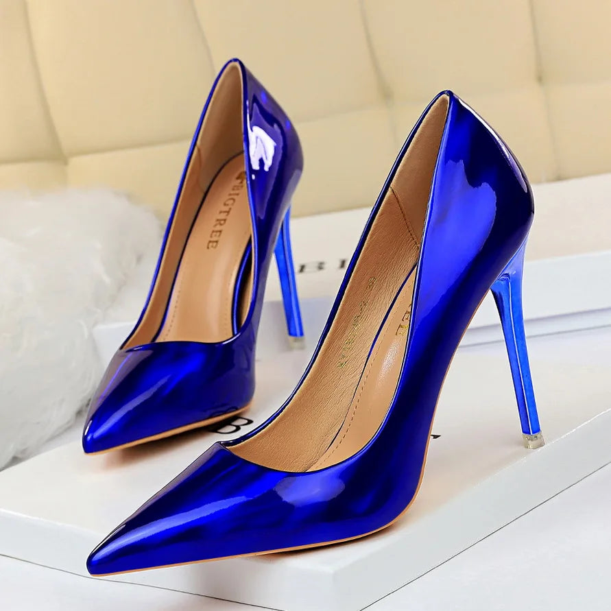 Women Fetish 10.5cm High Heels Pumps Lady Scarpins Office Party Shoes