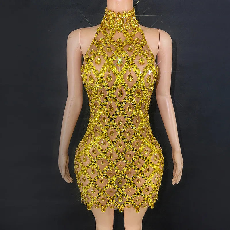 New Mesh Dress Luxury Evening Celebrate Prom Birthday Party