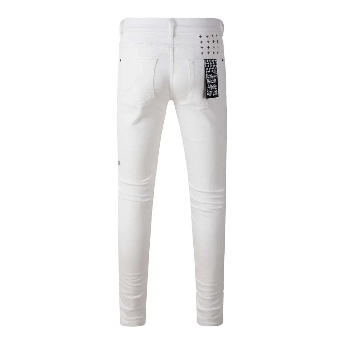 Skinny Denim Designer Pants Ripped Frayed Trousers