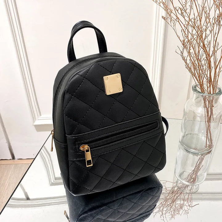 PU Leather Mini Women Backpack Multi Function