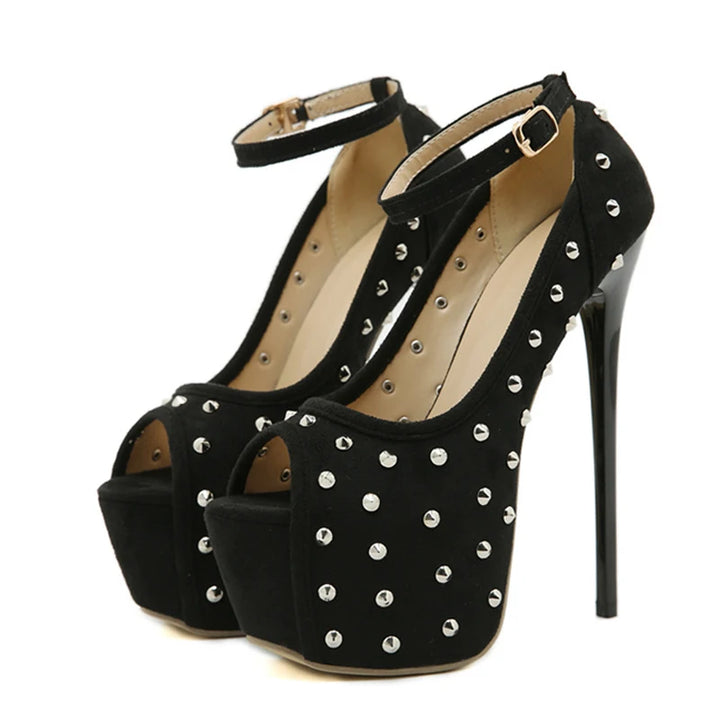 High Heels Party Club Stripper Shoes Fashion Rivet Platform Pumps Women Sandals