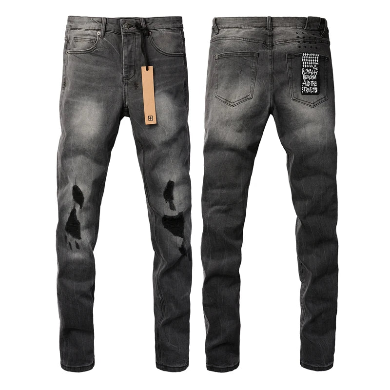 High Street Ripped Elastic Slim Fit Denim Pants