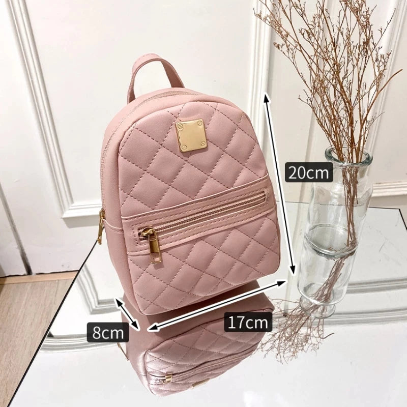 PU Leather Mini Women Backpack Multi Function