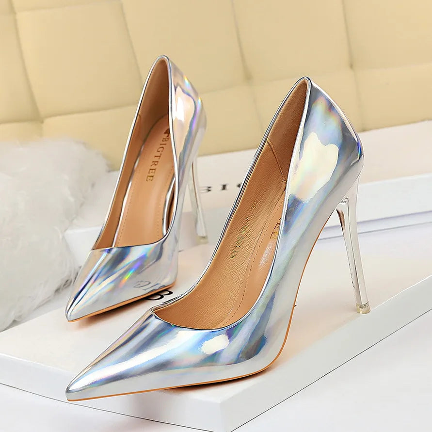 Women Fetish 10.5cm High Heels Pumps Lady Scarpins Office Party Shoes