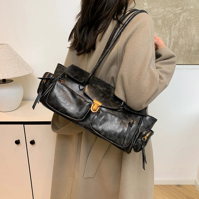 Multi Pockets Large Capacity Satchels 2025 Winter Latest Luxury Handbags