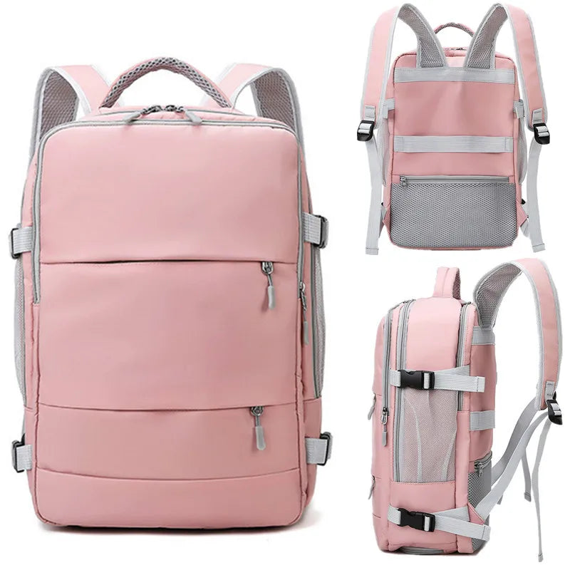 Travel Backpack Waterproof Anti-Theft Casual Bag with Luggage Strap & USB Charging