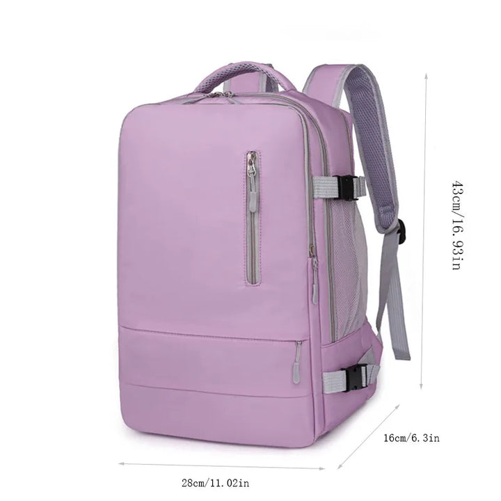 Travel Backpack Waterproof Anti-Theft Casual Bag with Luggage Strap & USB Charging