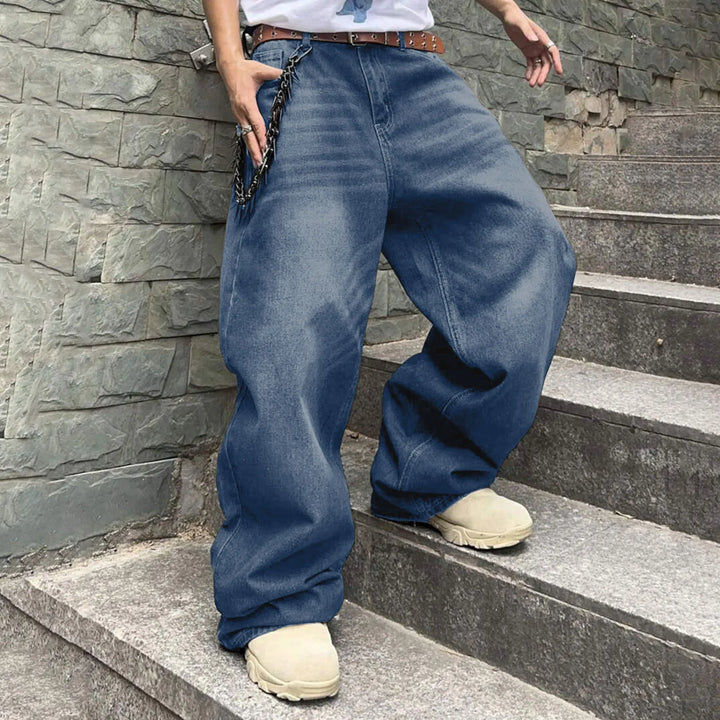 Casual Loose Fit Long Trousers Streetwear Tie Loose Straight Oversize