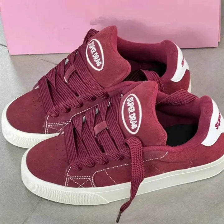 Fashion Women Casual Shoes Low Cut Lace-Up