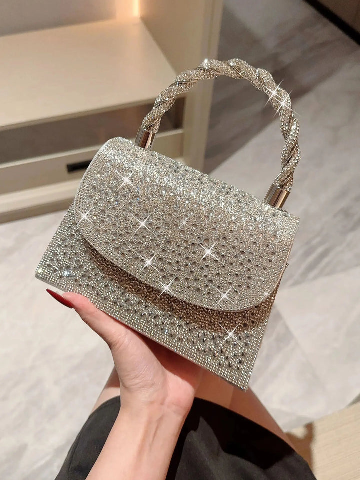 Shiny Diamond Flap Evening Bag Romantic