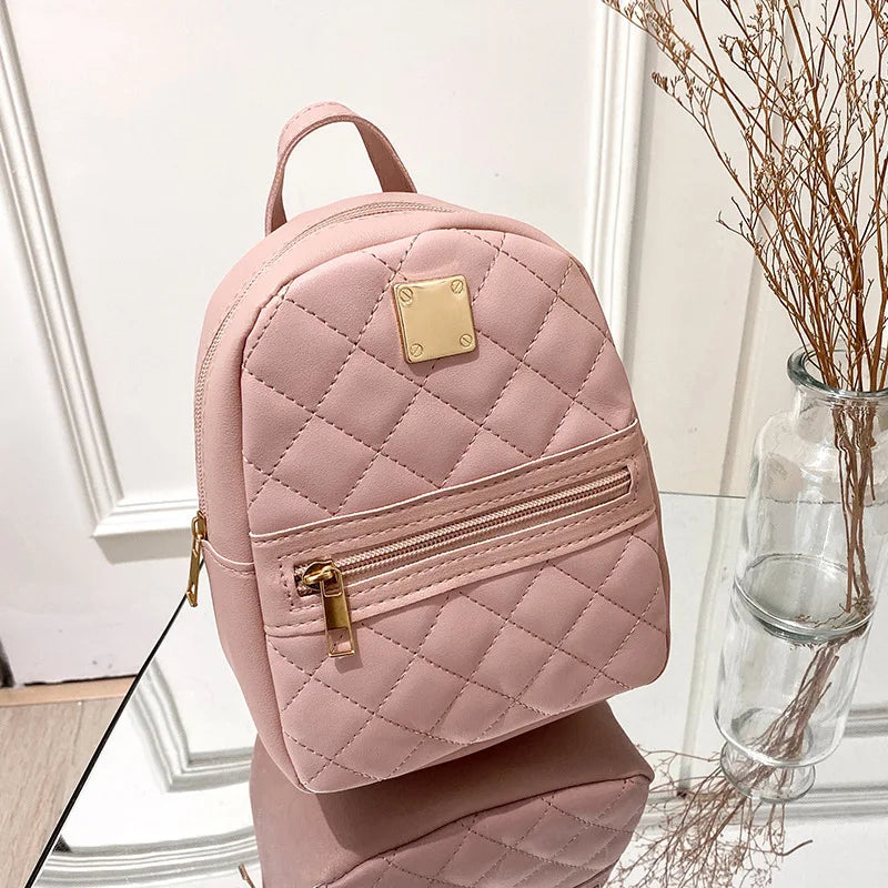 PU Leather Mini Women Backpack Multi Function