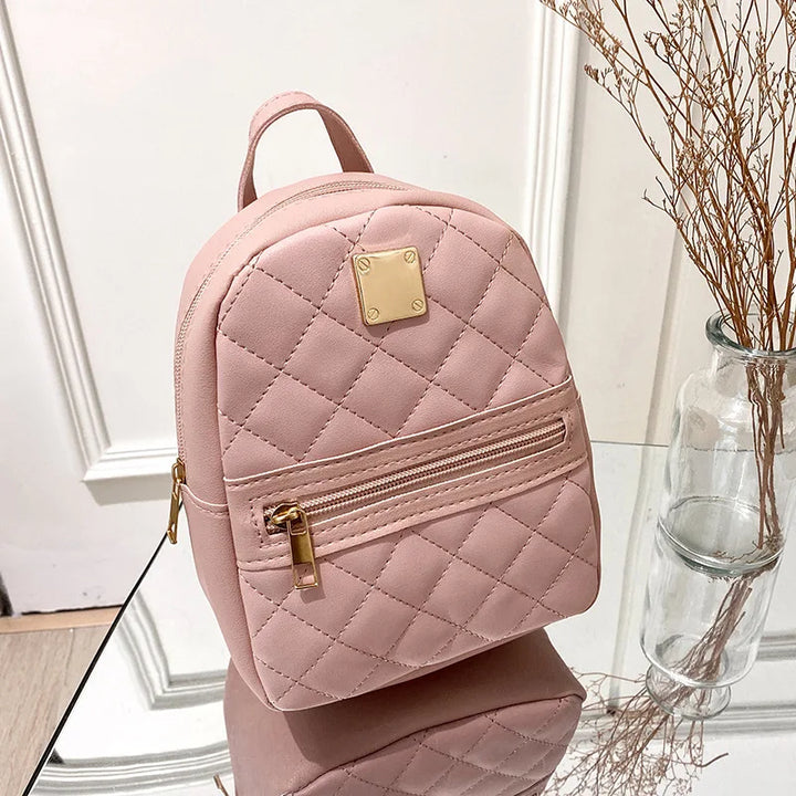 PU Leather Mini Women Backpack Multi Function